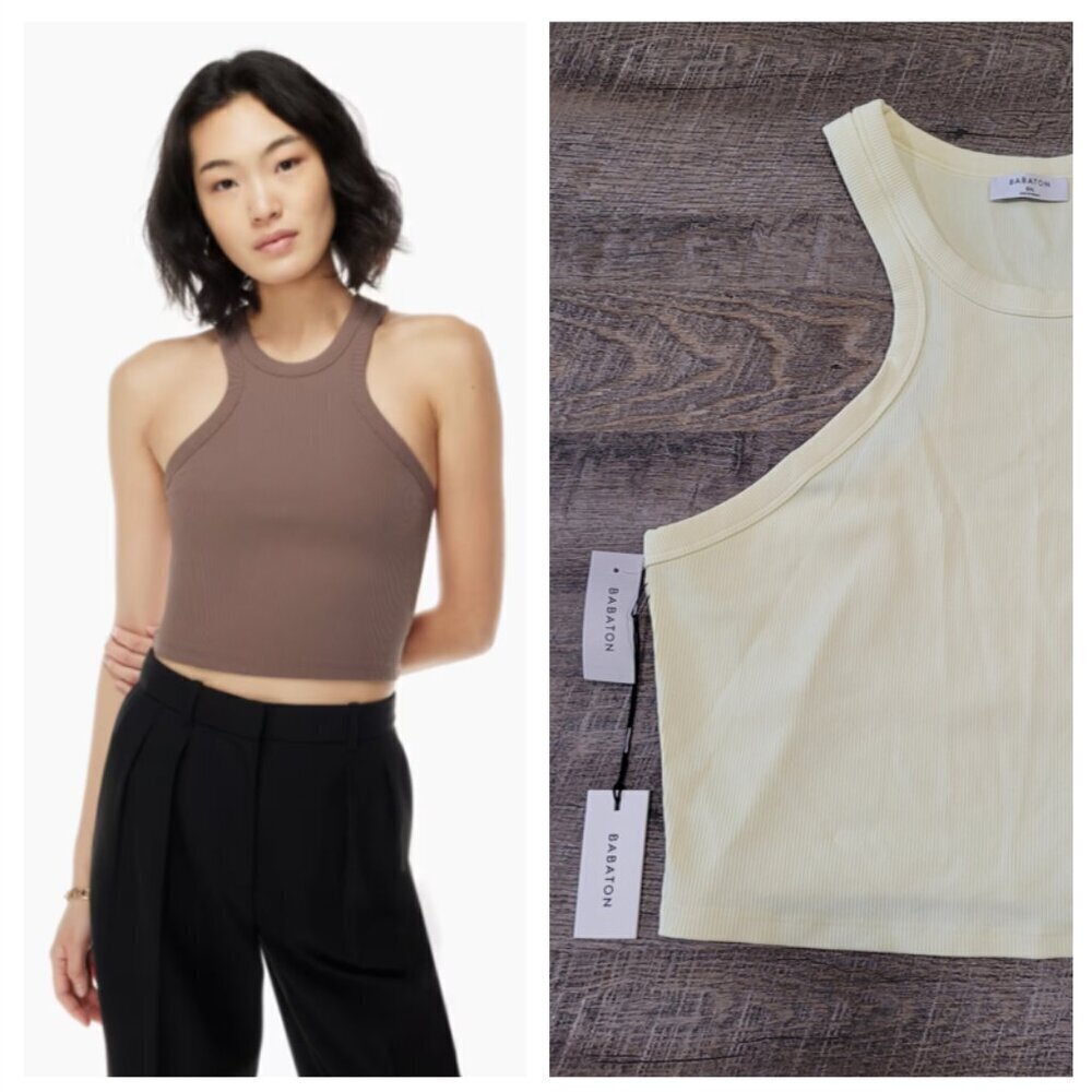 NWT BABATON | Aritzia Senna Contour Rib Racerback Tank Top | Sz. 2XL
